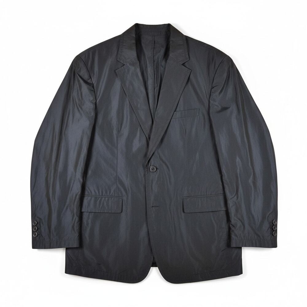 Mind Bridge Men Lightweight Nylon 2 Button Blazer Black L Techwear Made in Korea